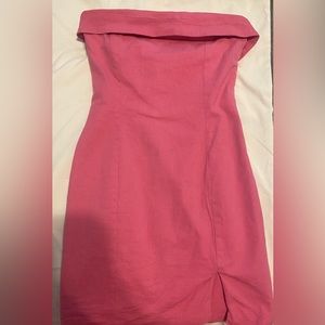 American Threads Small Strapless Pink Dress w Slit Worn Once